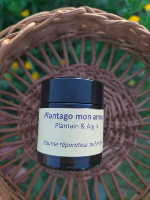 Baume réparateur "Plantago mon amour" Plantain Sauvage et Argile Blanche