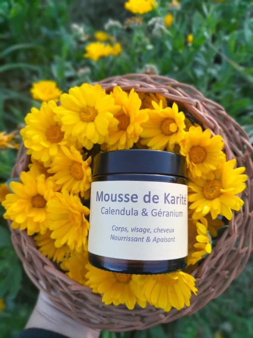 Mousse corporelle au Karité bio et macérât huileux de Calendula