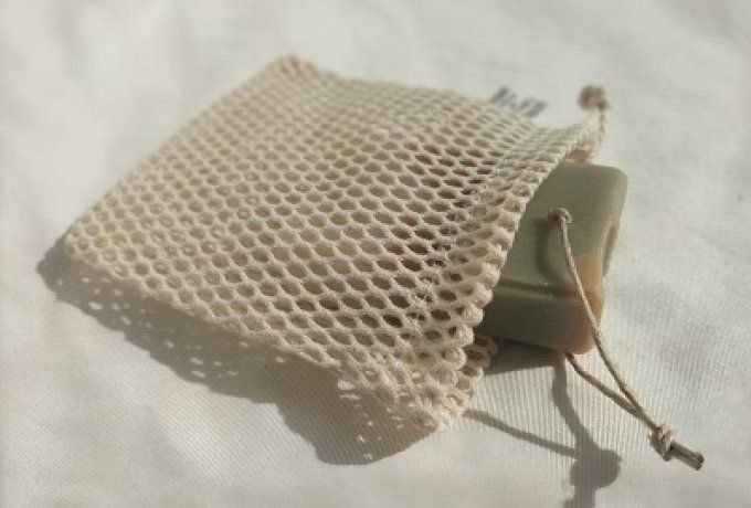 Pochette sauve-savon en coton bio fabriqué en France